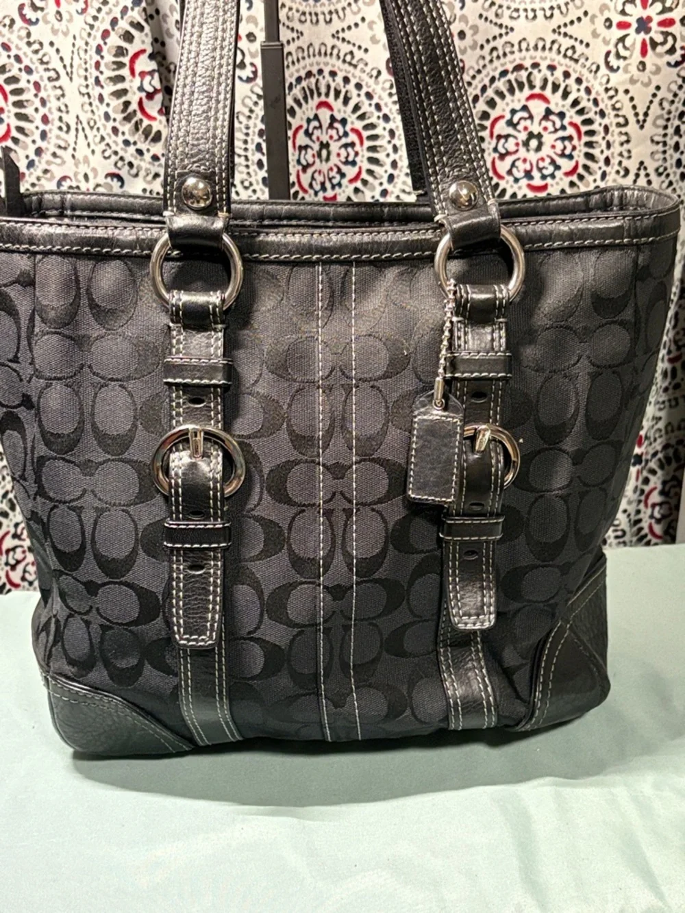 Coach Gallery Tote in Signature Canvas Brown Black Gold F79609 EUC - Picture 5 of 15